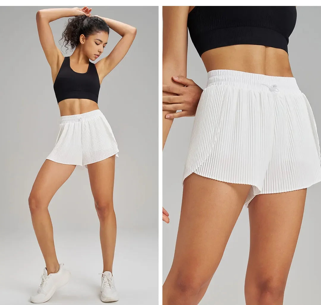 Womens Breathable Yoga Shorts Skirt Pants Outdoor Quick Dry Fitness Wear