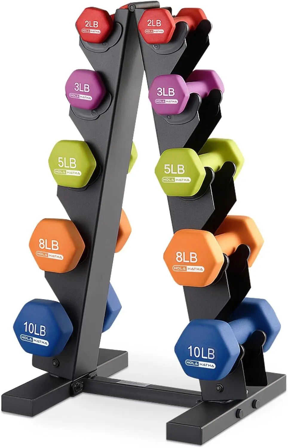 Hexagonal Dumbbell Set With Rack For Home Workouts