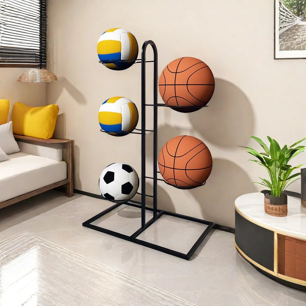 Indoor Kids Ball Storage Rack For Basketball Football Volleyball Kindergarten
