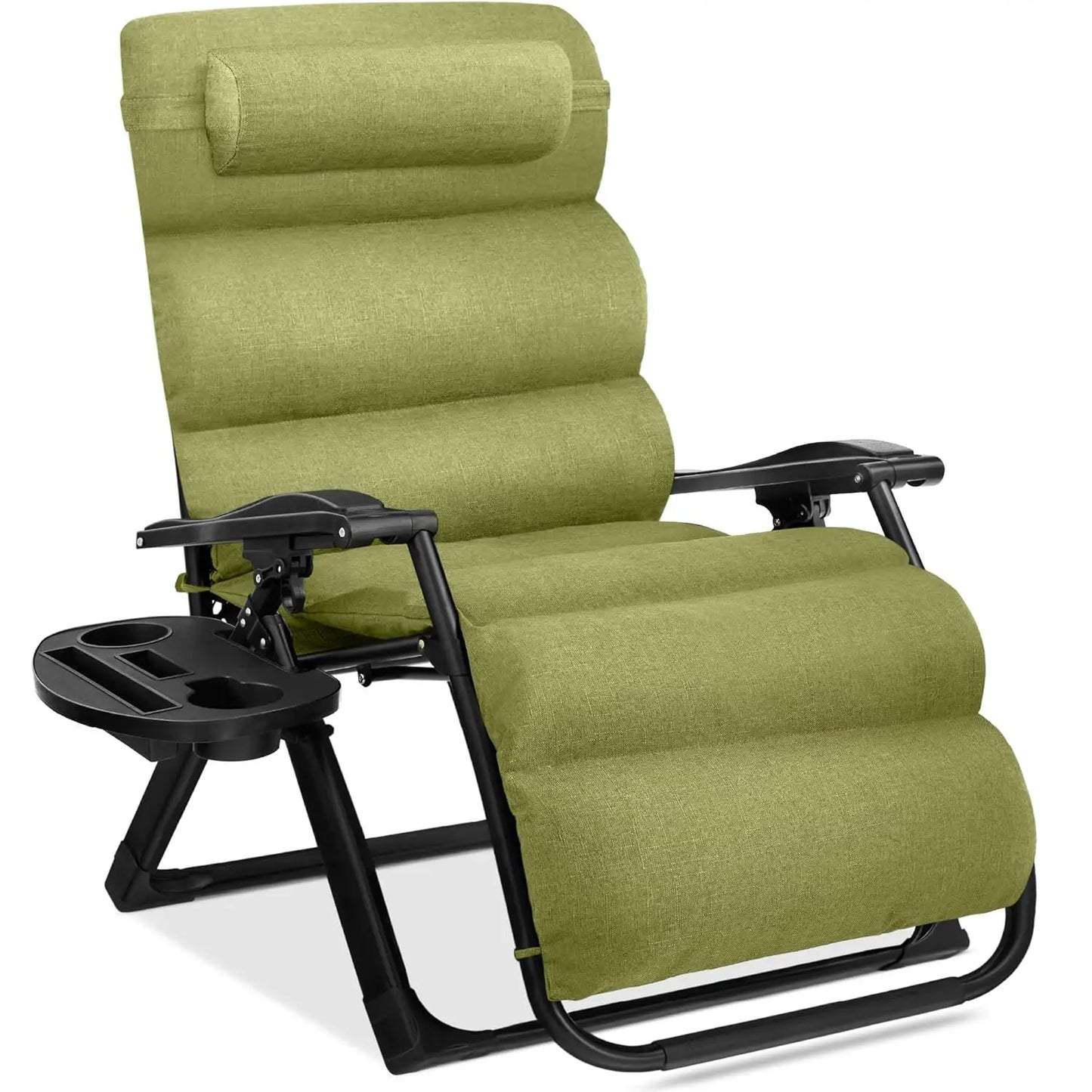 Zero Gravity Patio Chair With Removable Plush Cushion And Cup Holder