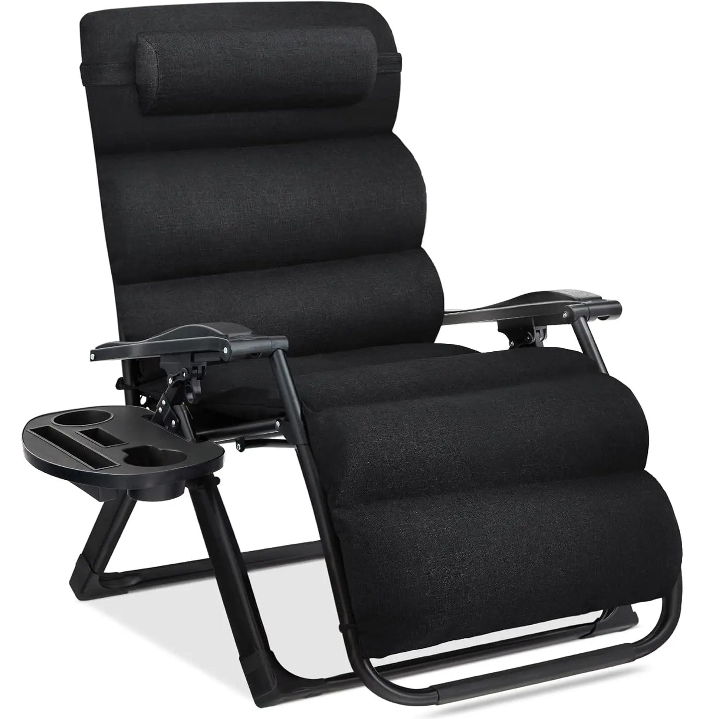 Zero Gravity Patio Chair With Removable Plush Cushion And Cup Holder