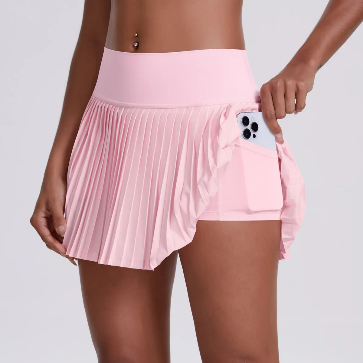 Caeruleus Women Sports Pleated Skirt With Shorts Inside