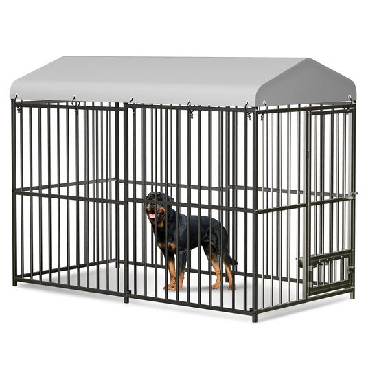 HiMISS Heavy-Duty Metal Dog Kennel Playpen With Waterproof Cover