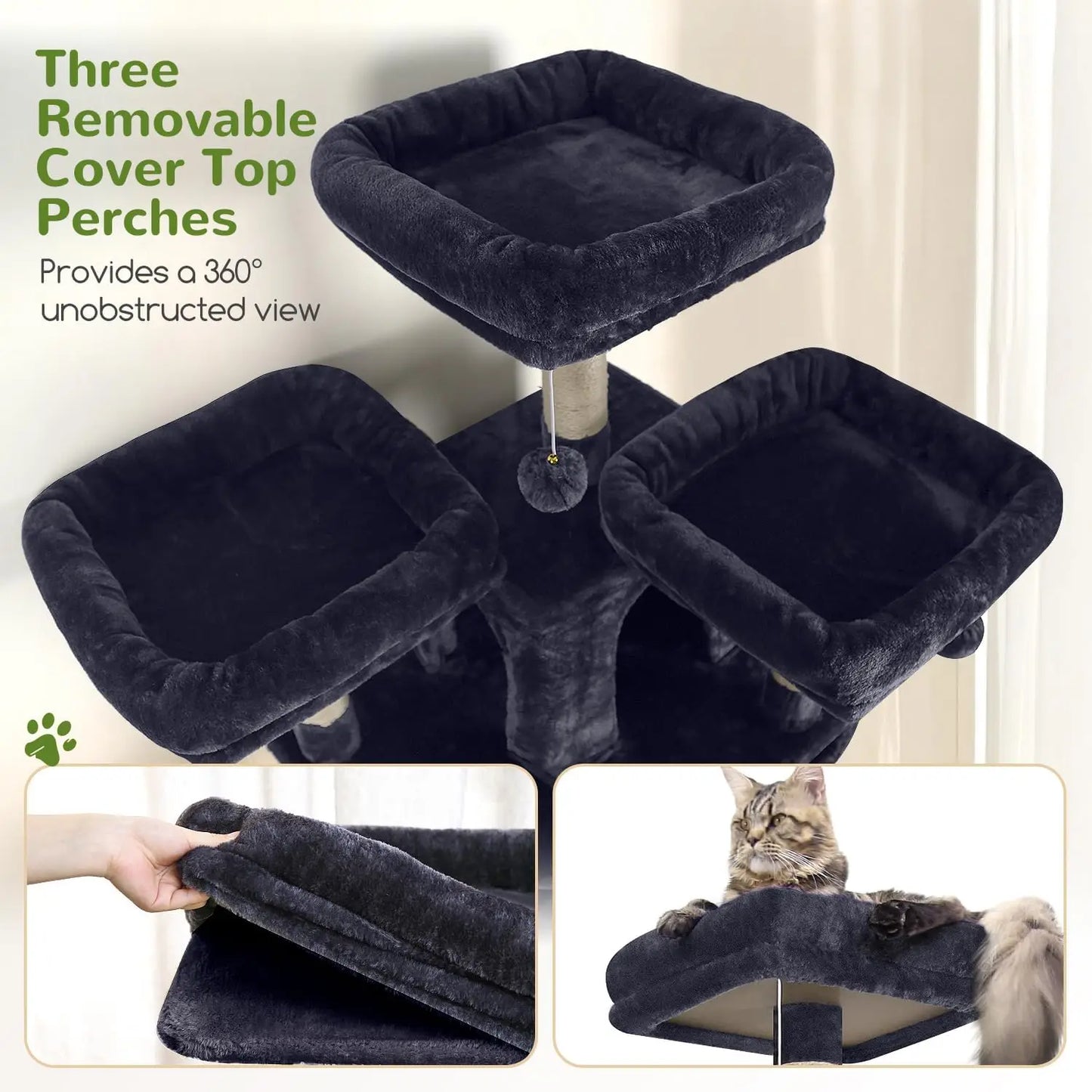 Cat Tree Tower for Multiple Cats With Scratching Posts Condos