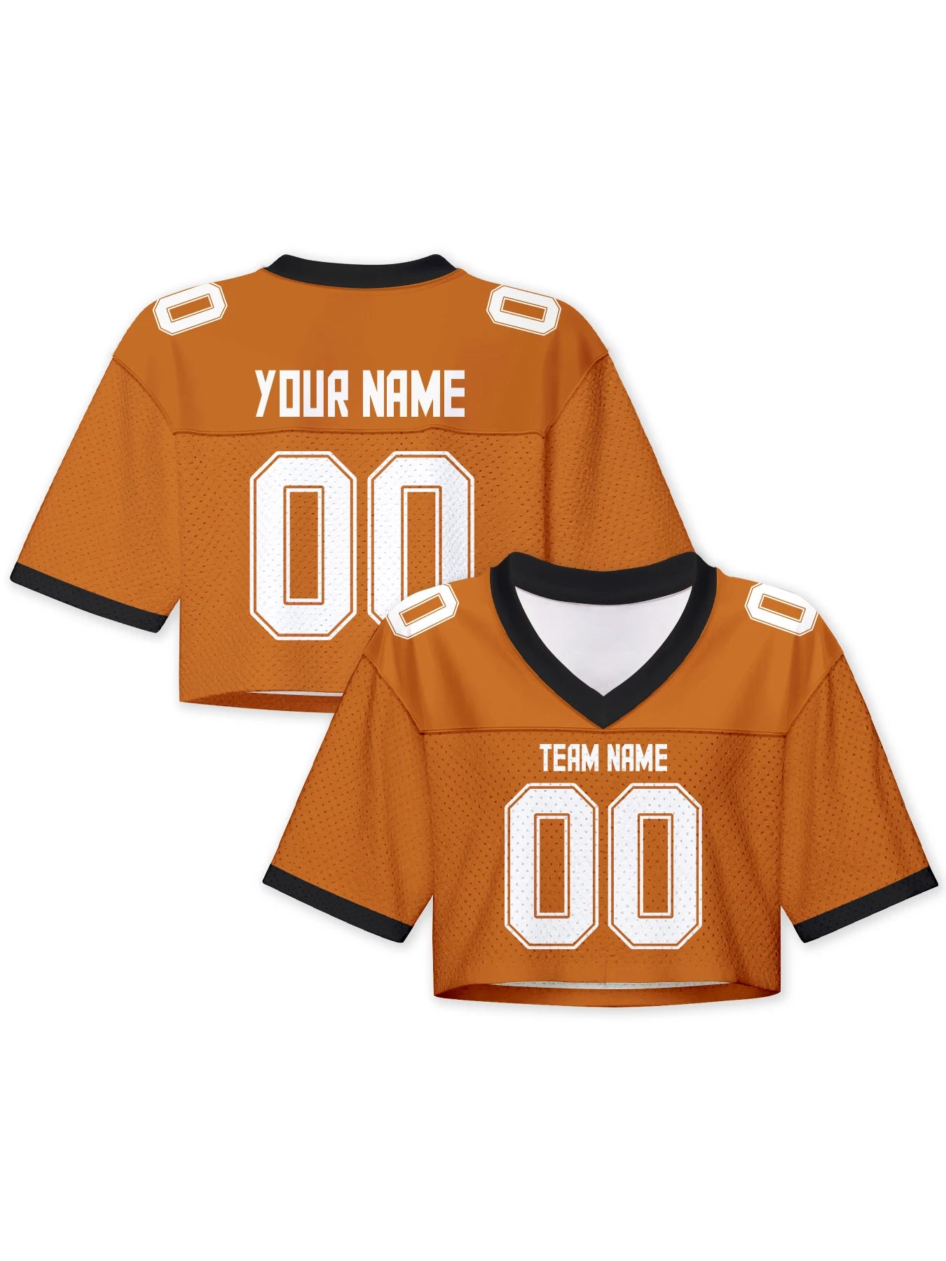 Custom American Football Jersey Crop Top for Women & Girls Plain Sporty Cropped Shirt Personalized Name Number Jerseys Fans Gift