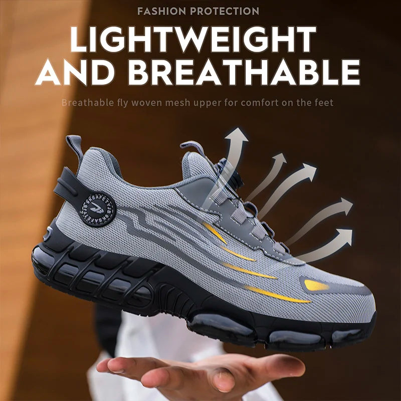 Breathable Lace-Free Soft Sole Anti-Puncture Work Shoes