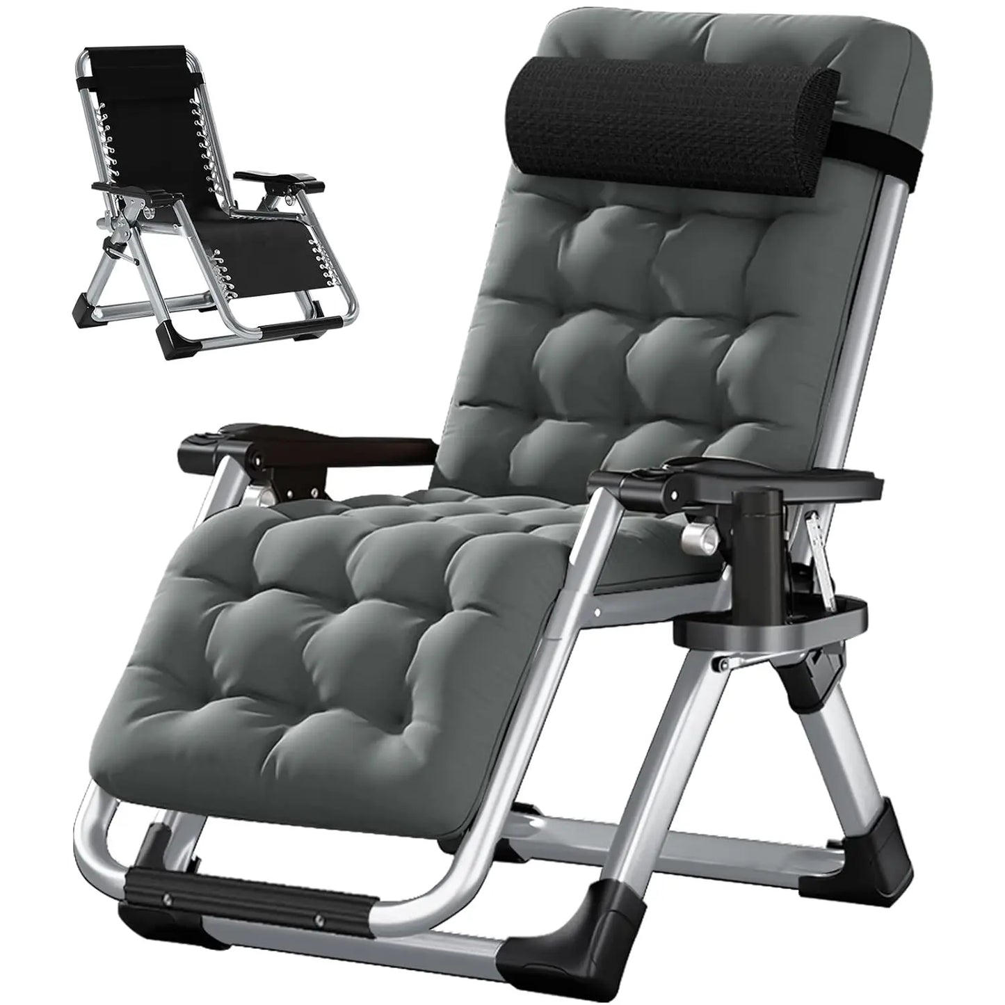 Zero Gravity Chair Premium Lawn Recliner Portable Detachable Cushion Headrest