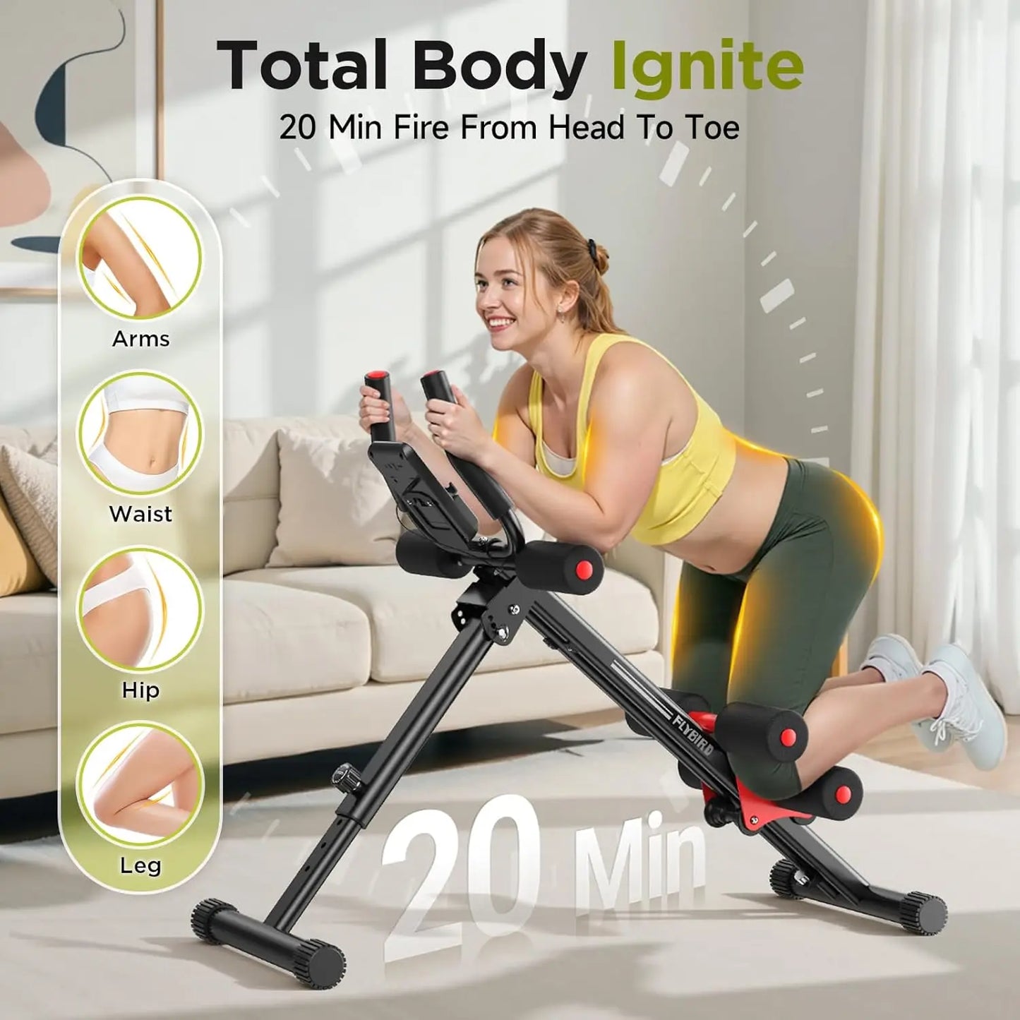 Adjustable Ab Machine For Home Gym Full Body Workout Equipment