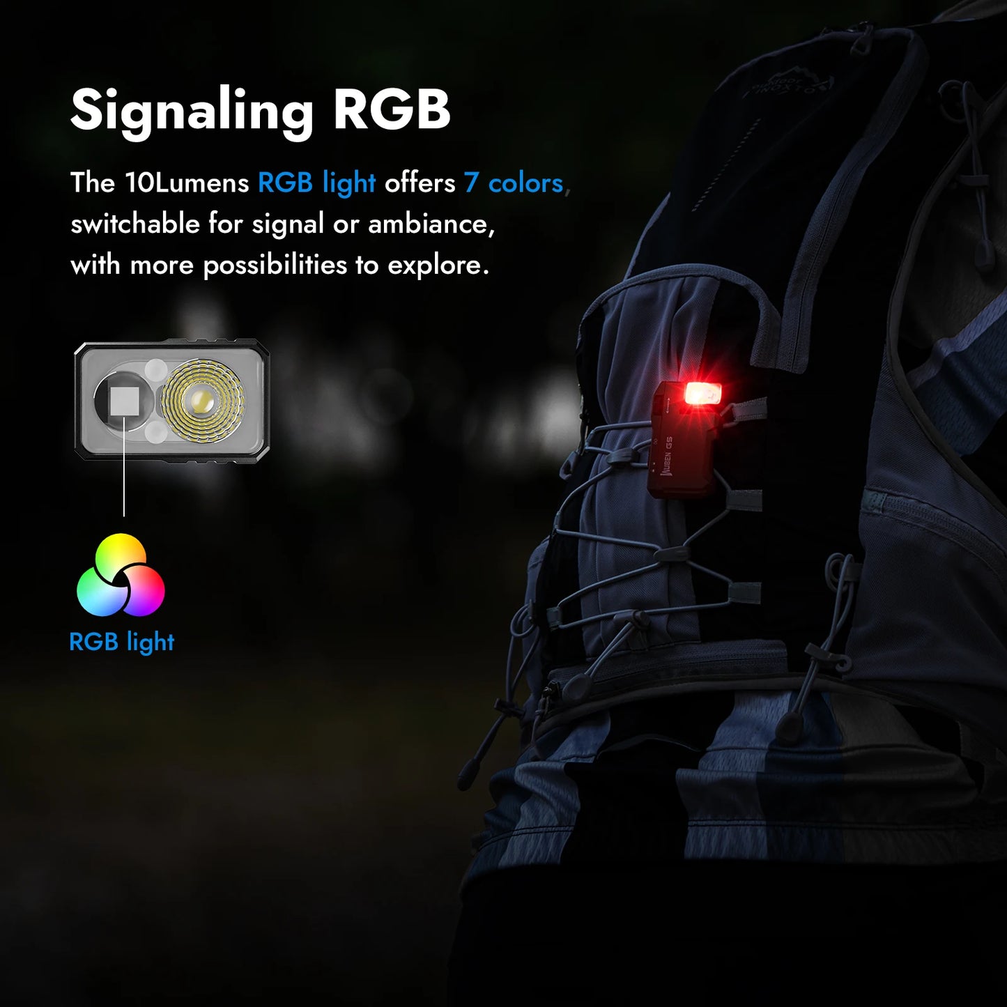 WUBEN H4 G5 Rechargeable LED Flashlight With RGB Light Outdoors