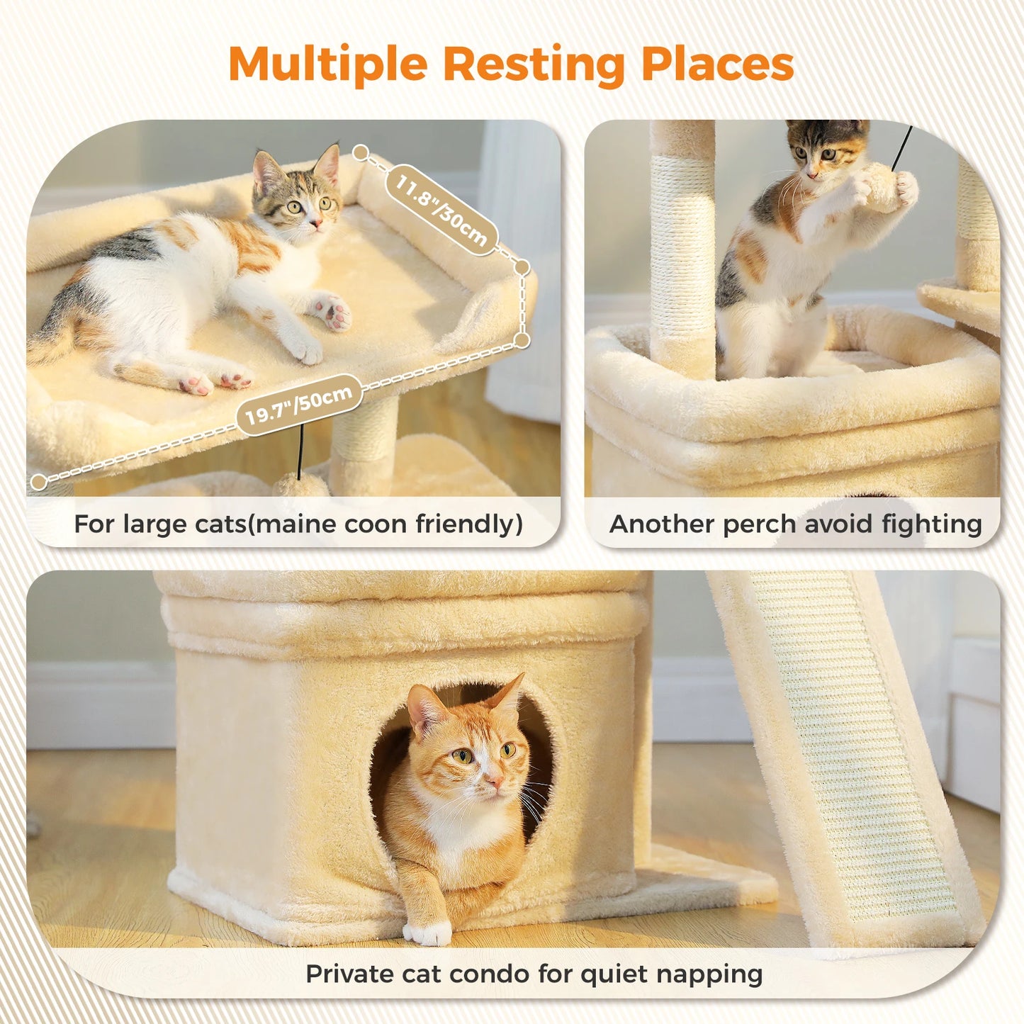 PAWZ Road Small Cat Tree Tower With Sisal Scratching Post