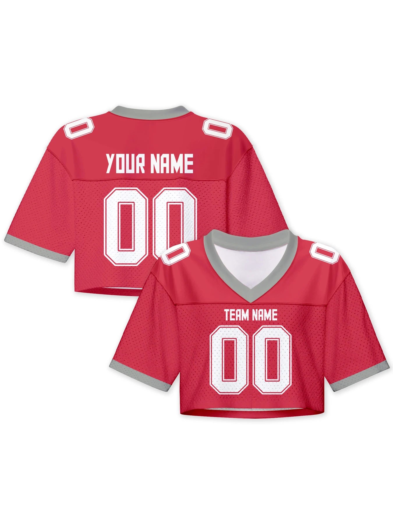 Custom American Football Jersey Crop Top for Women & Girls Plain Sporty Cropped Shirt Personalized Name Number Jerseys Fans Gift