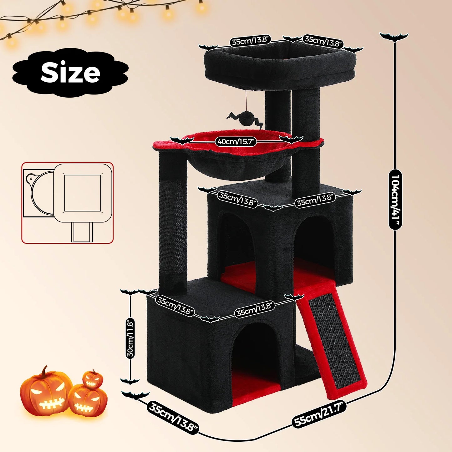 PEQULTICN Multi Level Cat Tower With Sisal Scratching