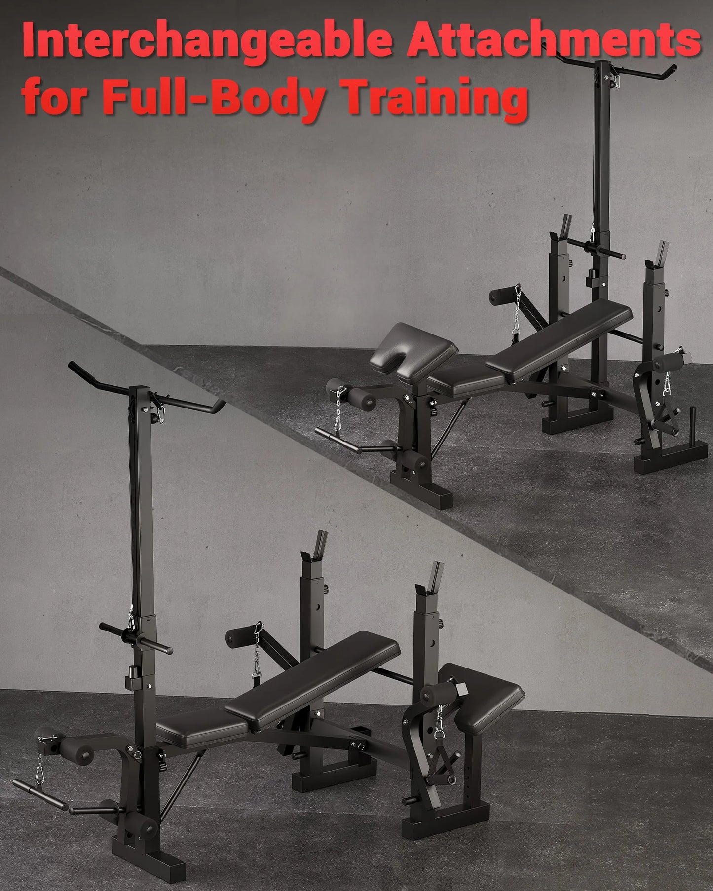 HiMISS Adjustable 4-in-1 Weight Bench With Leg Developer And Rack
