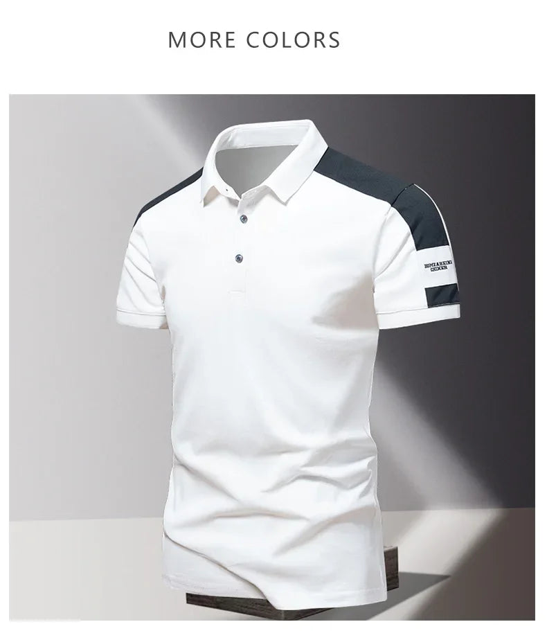 Lane JT Men Polo Shirt Summer Ice Silk Cotton Casual