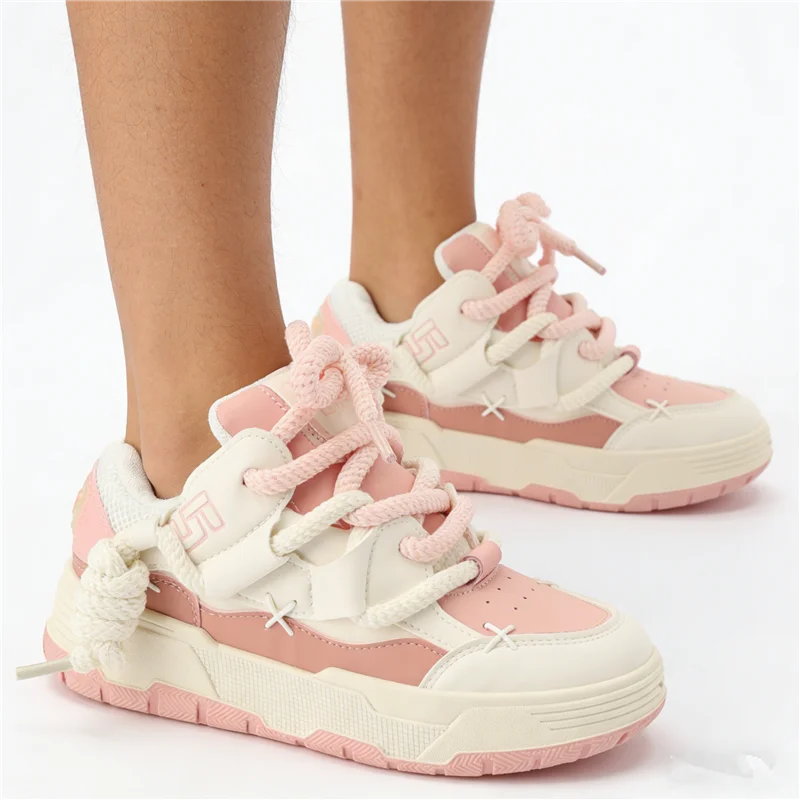 Women Platform Sneakers Chunky Heel Casual Trainers