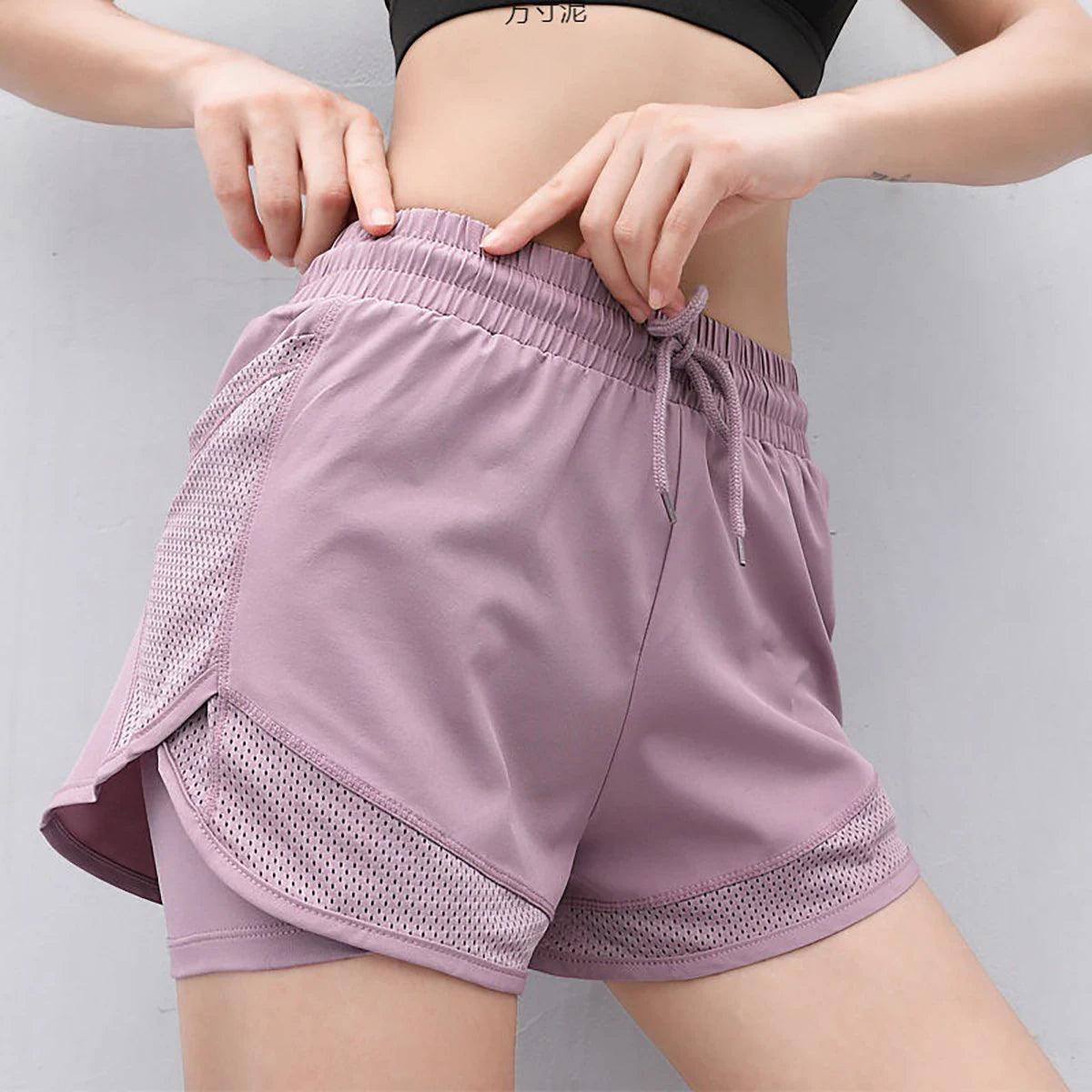 Women 2 In 1 Running Shorts With Breathable Mesh Liner