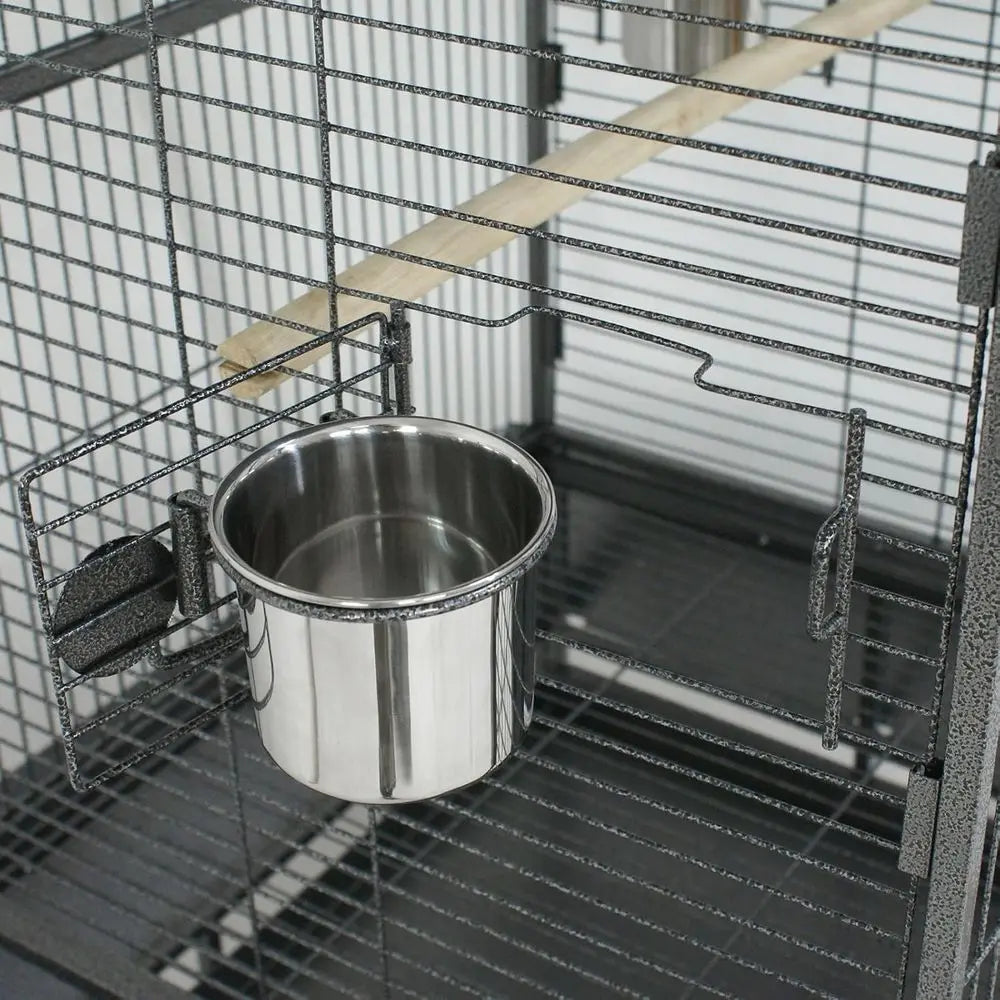 Wrought Iron Parrot Cage With Rolling Stand For Indoor Use
