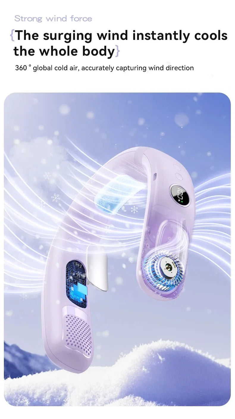 N90 Neck Fan Bladeless USB Rechargeable 5 Speed Portable
