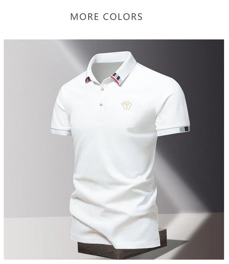 Lane JT Mens Pure Cotton Short Sleeve Polo Shirt Lapel