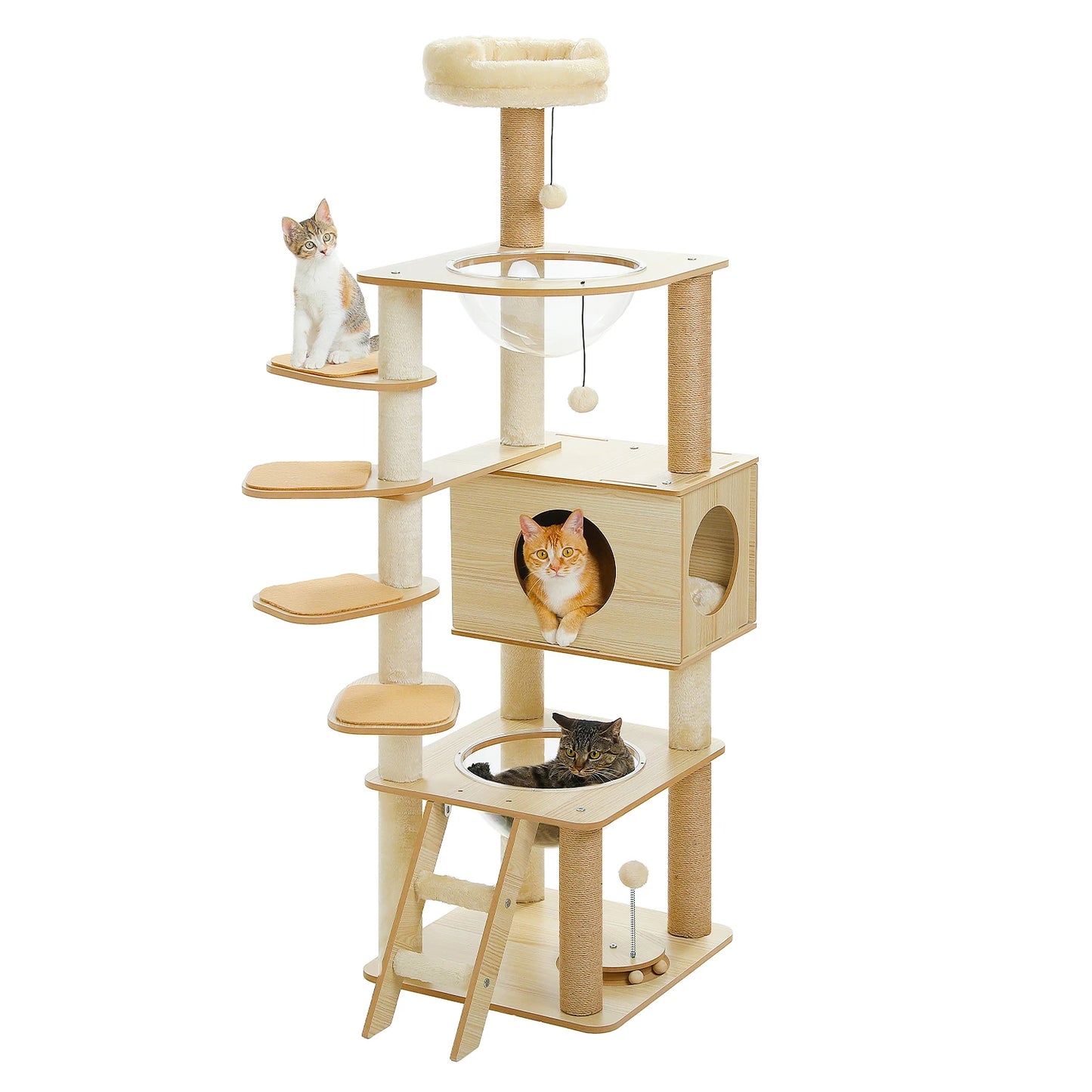 PAWZ Road Multi-Level Wood Cat Tree With Scratching Posts