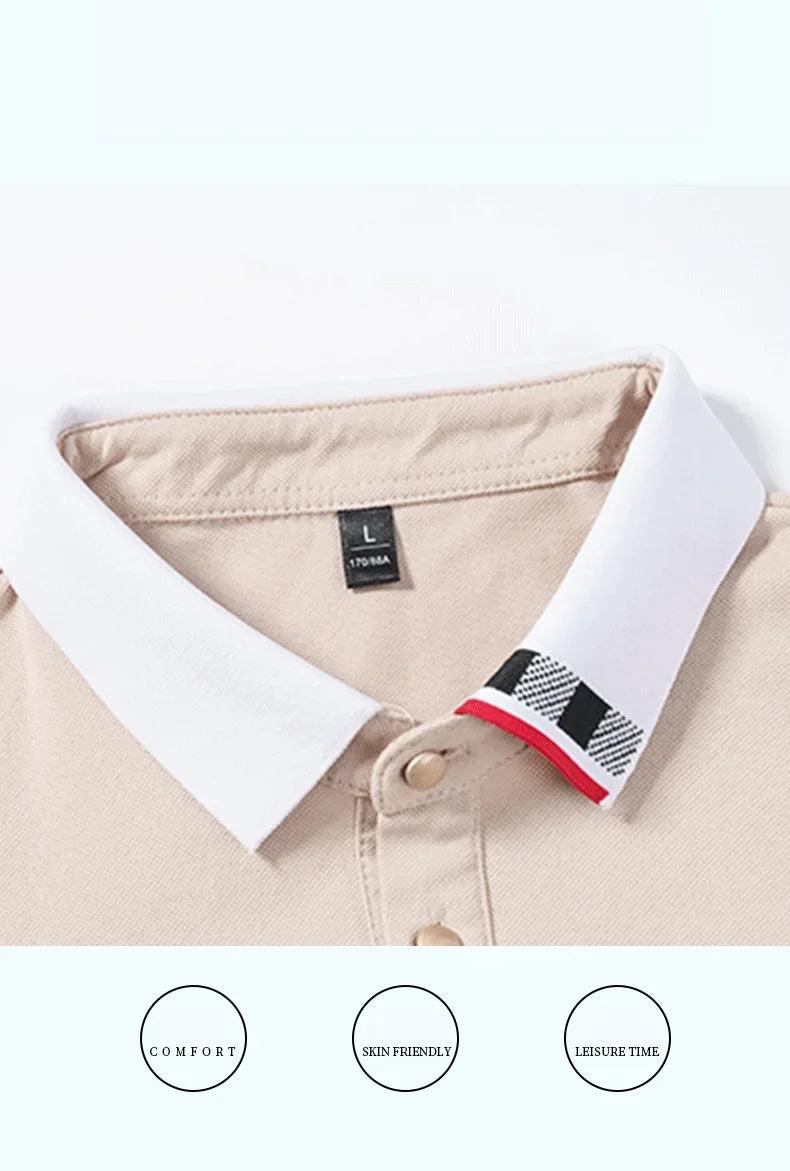 Lane JT Mens Pure Cotton Short Sleeve Polo Shirt Lapel