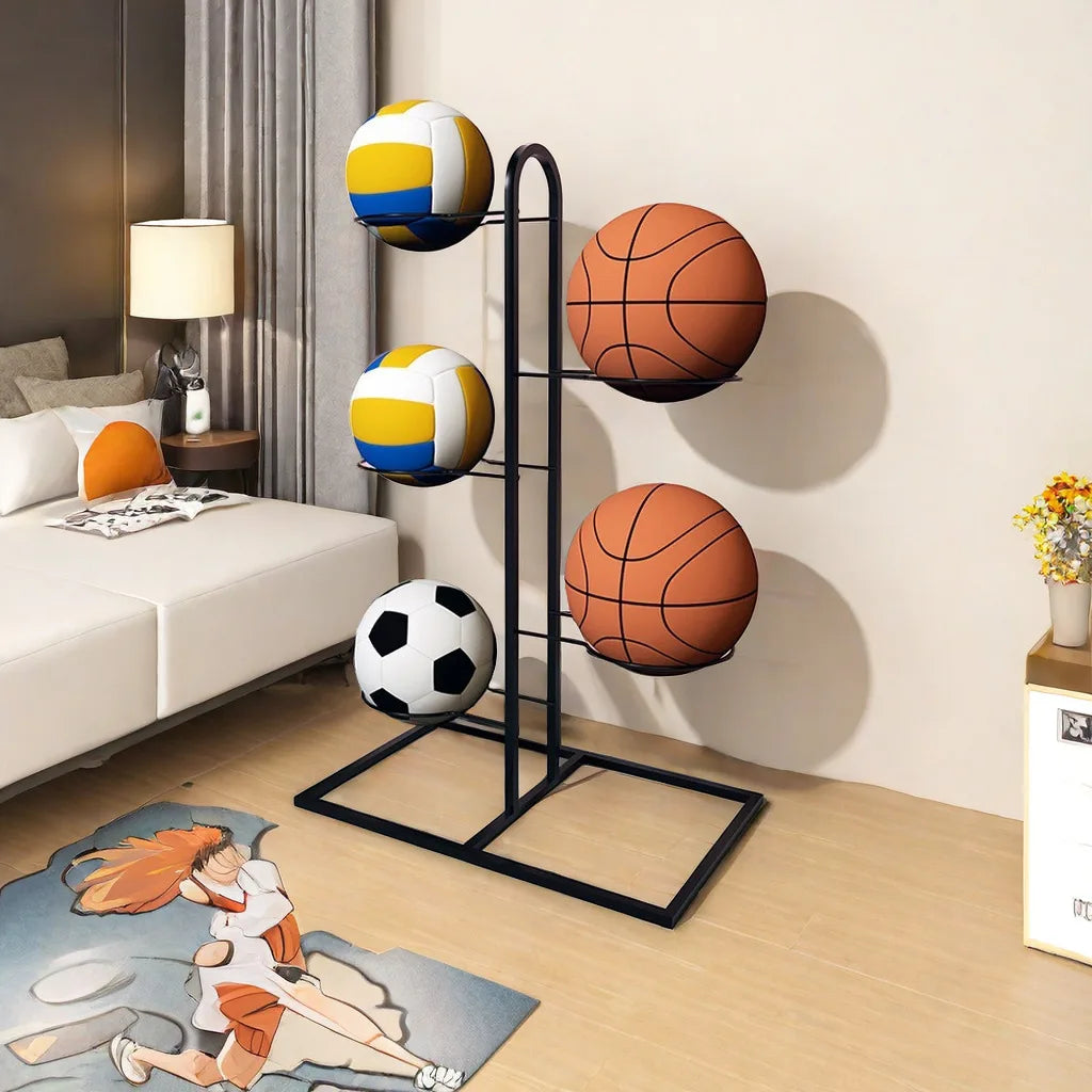 Indoor Kids Ball Storage Rack For Basketball Football Volleyball Kindergarten