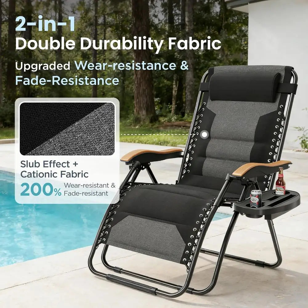 Zero Gravity Patio Recliner Chair With Cup Holder And Comfort
