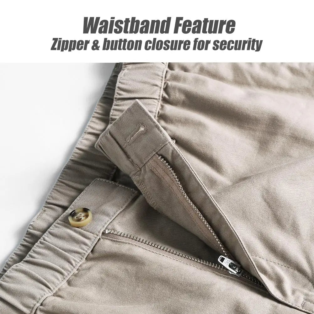 Men's Cotton Mesh Swim Trunks With Zipper Pockets Comfort Fit