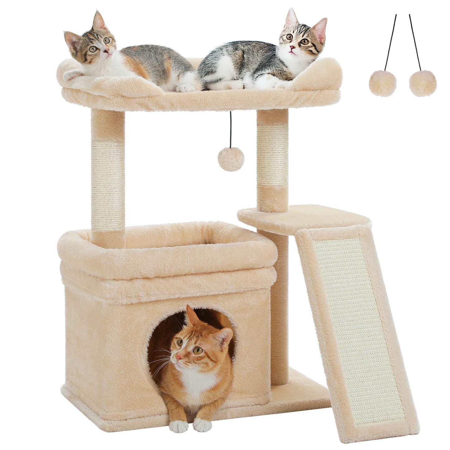 PAWZ Road Small Cat Tree Tower With Sisal Scratching Post