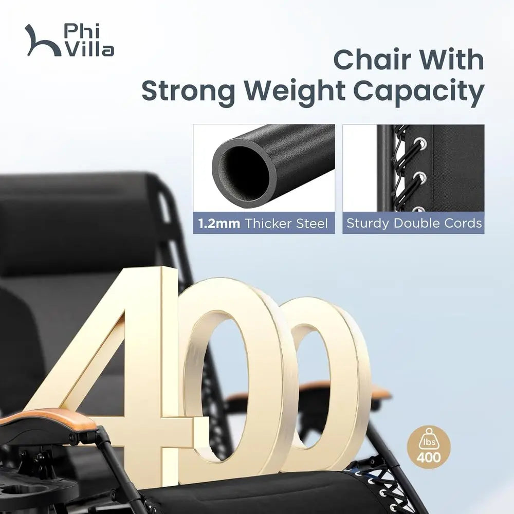 Zero Gravity Patio Recliner Chair With Cup Holder And Comfort