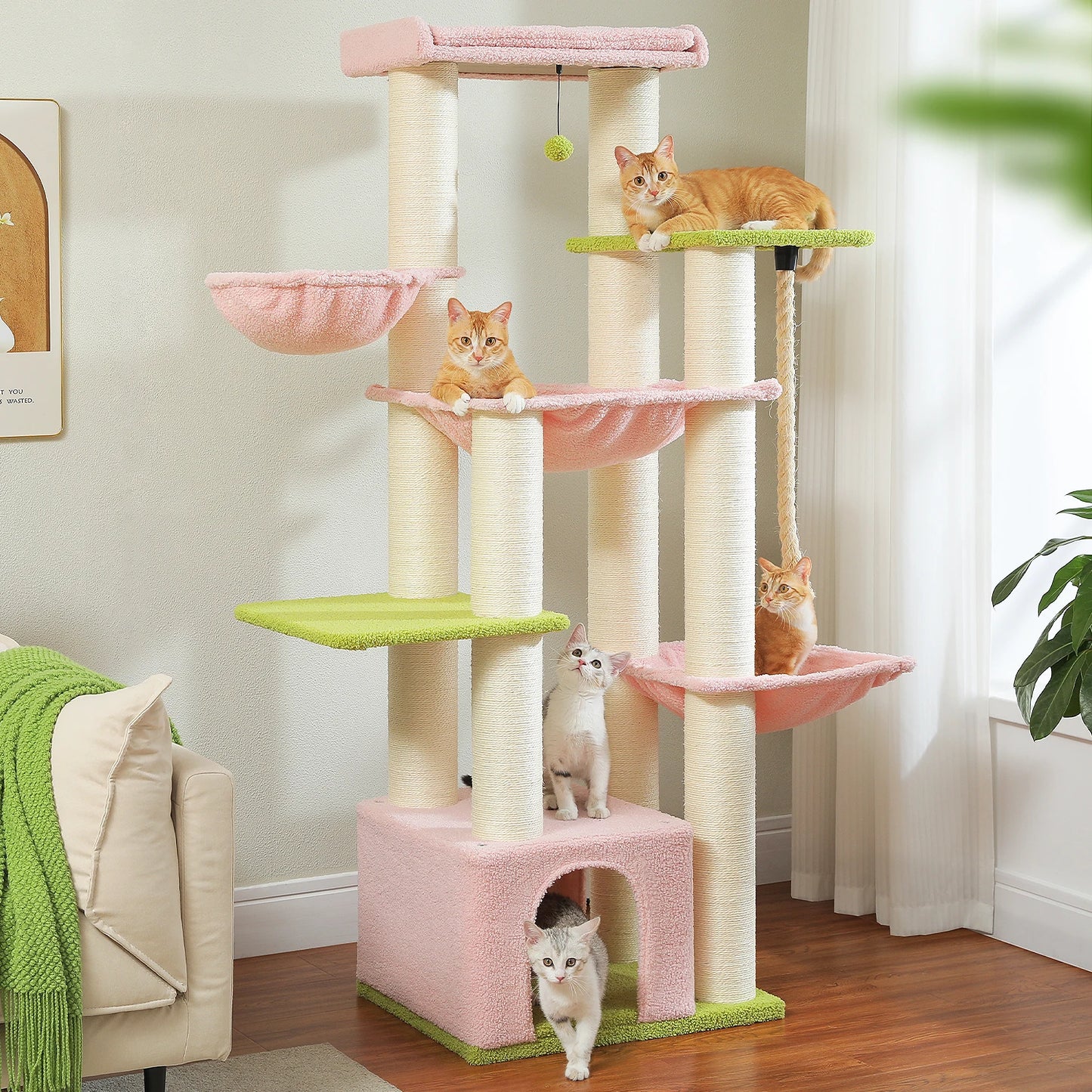 PAWZ Road Large Cat Tree for Big Cats With Hammock