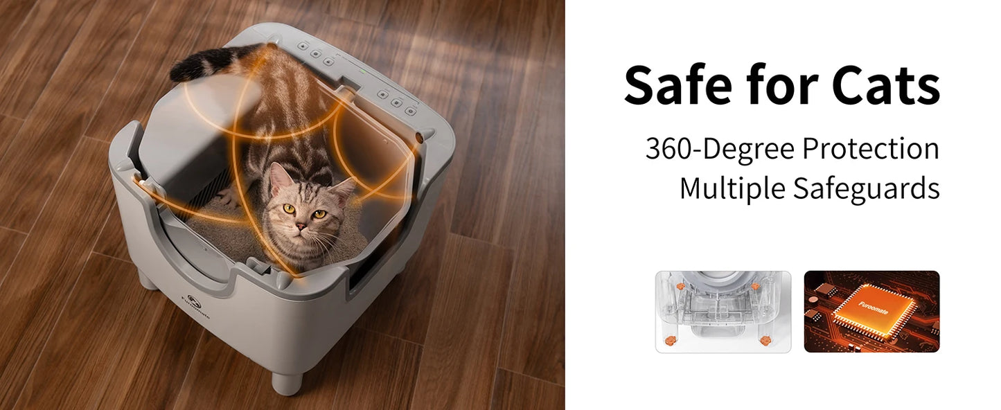 Furoomate F6 Self Cleaning Litter Box Open Top Odor Control