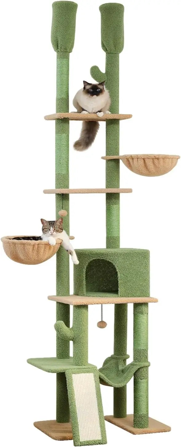 Floor To Ceiling Cat Tree Adjustable Height Activity Tower