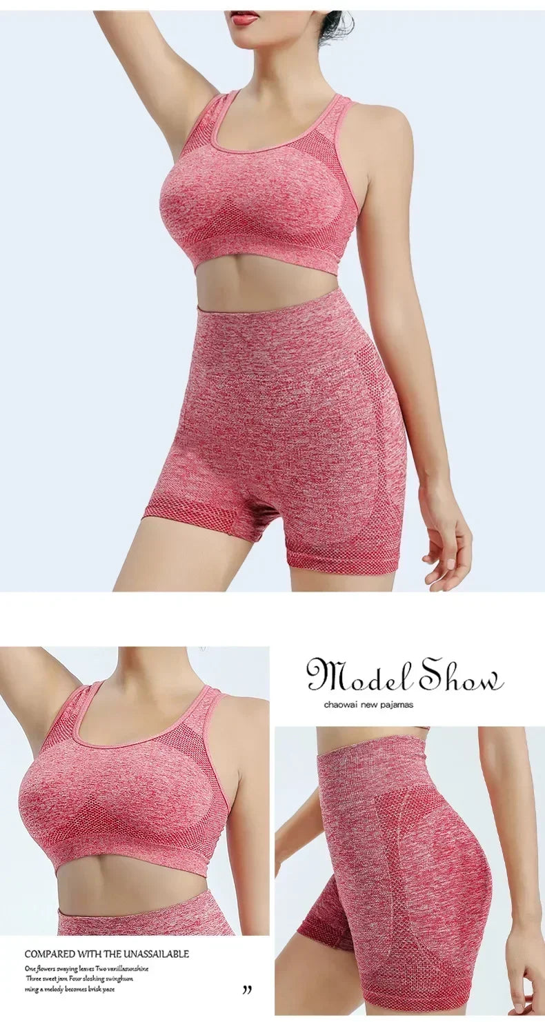 Yoga Set Women Seamless Sports Bra and Leggings