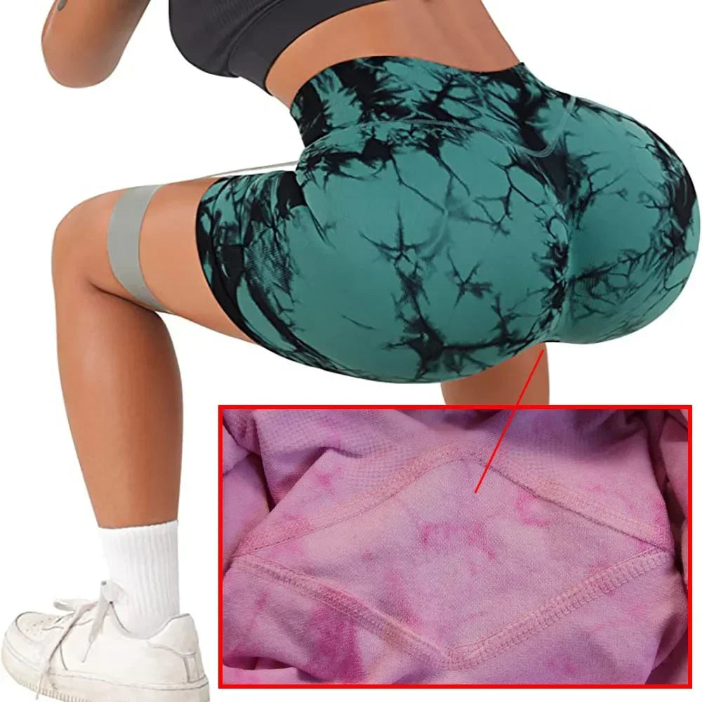 Womens Yoga Shorts Print Gym Running Workout Shorts Athletic Wear