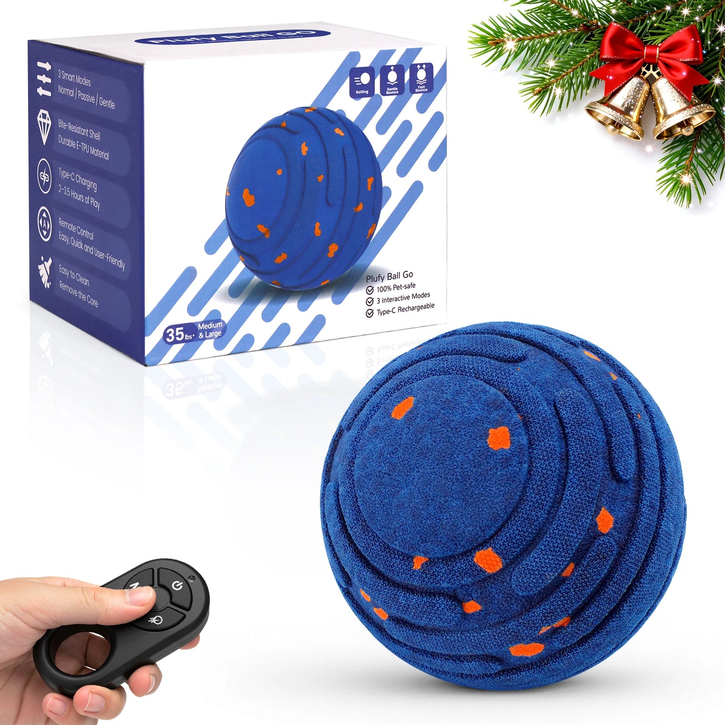 Smart Indestructible Dog Toy Ball For Aggressive Chewers Rechargeable