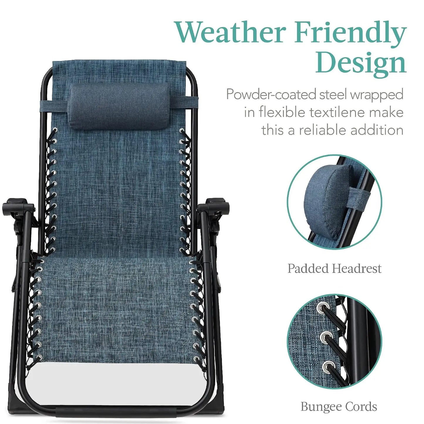 Zero Gravity Patio Chair With Removable Plush Cushion And Cup Holder