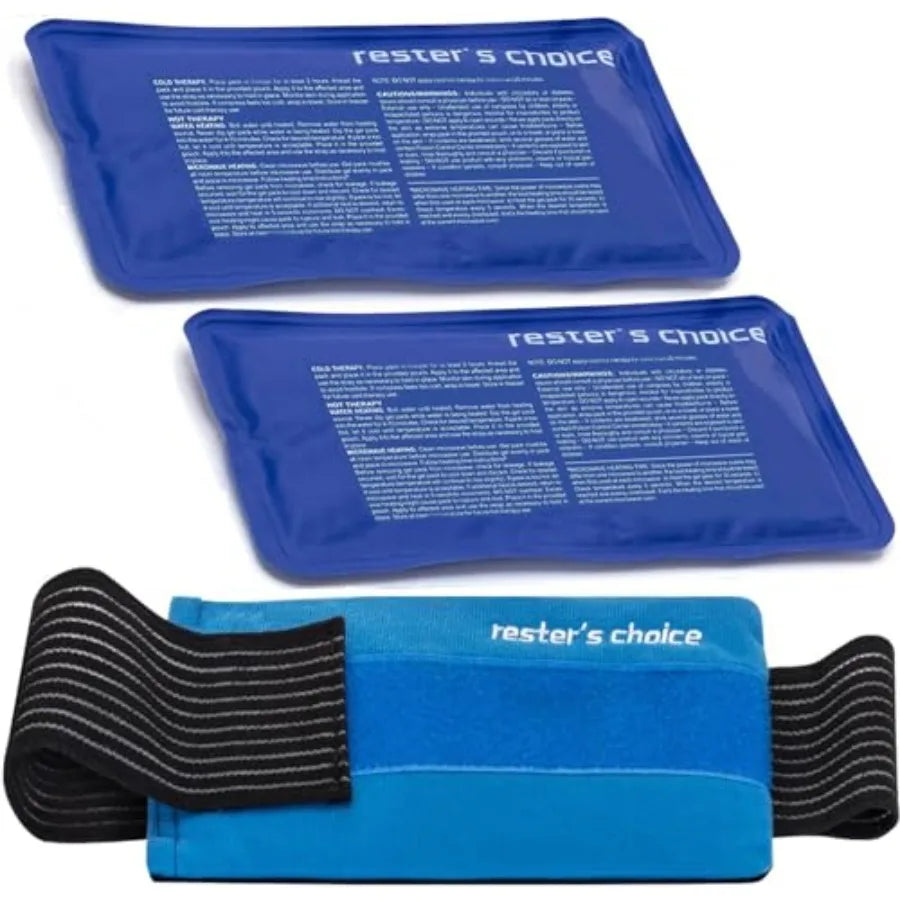 2 Soft Gel Ice Packs For Injuries With Adjustable Wrap