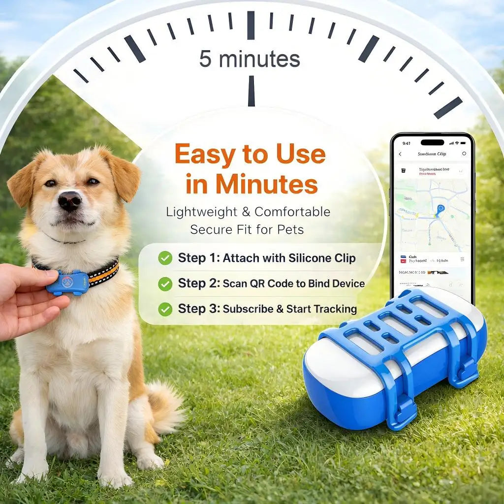 WANWAYTECH GPS Pet Tracker 4G Real Time Location IP67 Waterproof