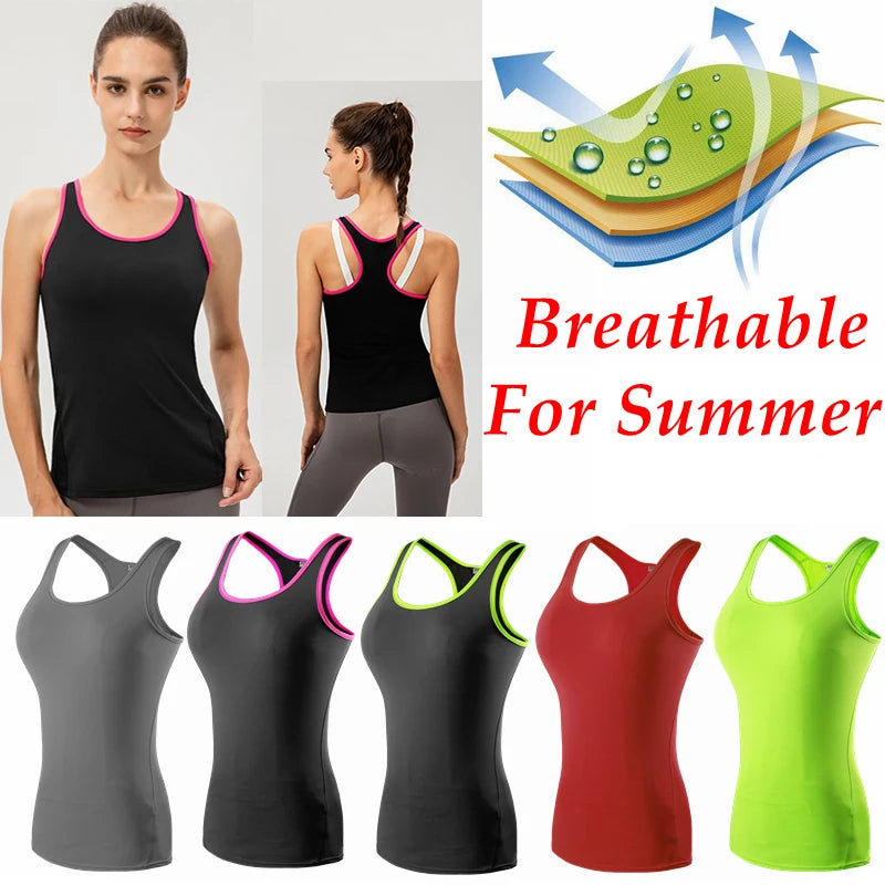Women Quick Dry Performance Yoga Vest Sleeveless Sports Top