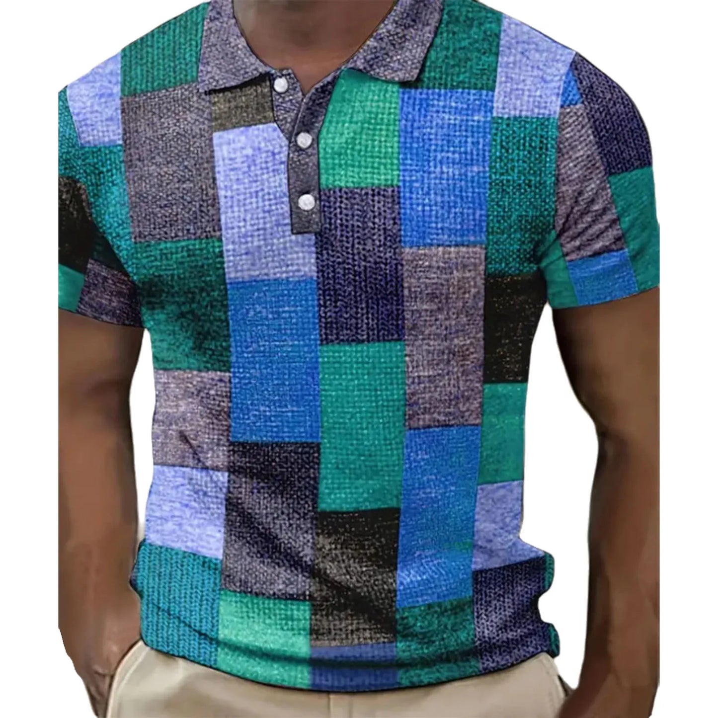 Men's Button-Up T Shirt Beachwear Breathable Quick-Dry Short Sleeve