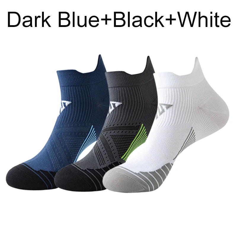 Marathon Running Socks Unisex Ankle Cushioned Low Cut Mesh