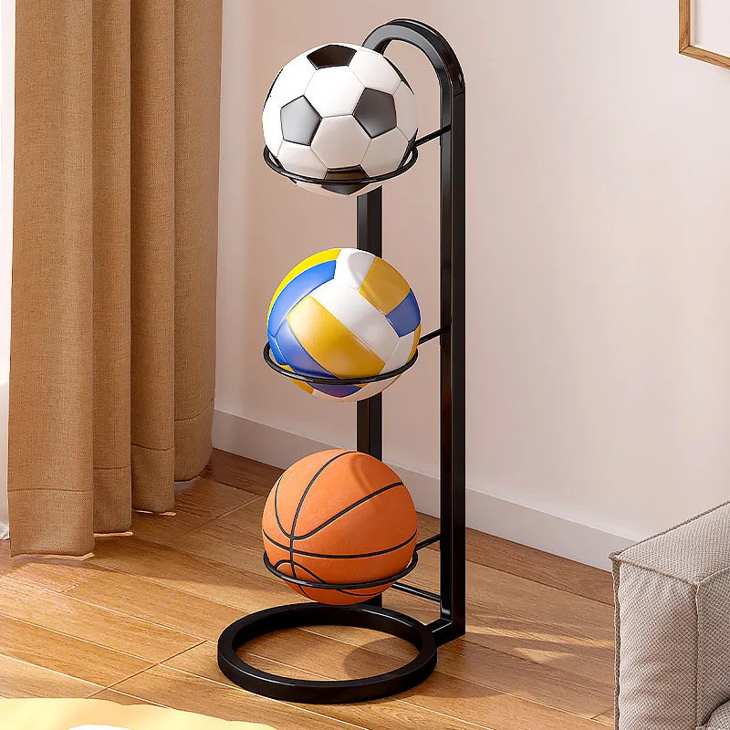 Indoor Kids Ball Storage Rack For Basketball Football Volleyball Kindergarten