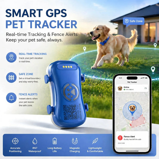 WANWAYTECH GPS Pet Tracker 4G Real Time Location IP67 Waterproof