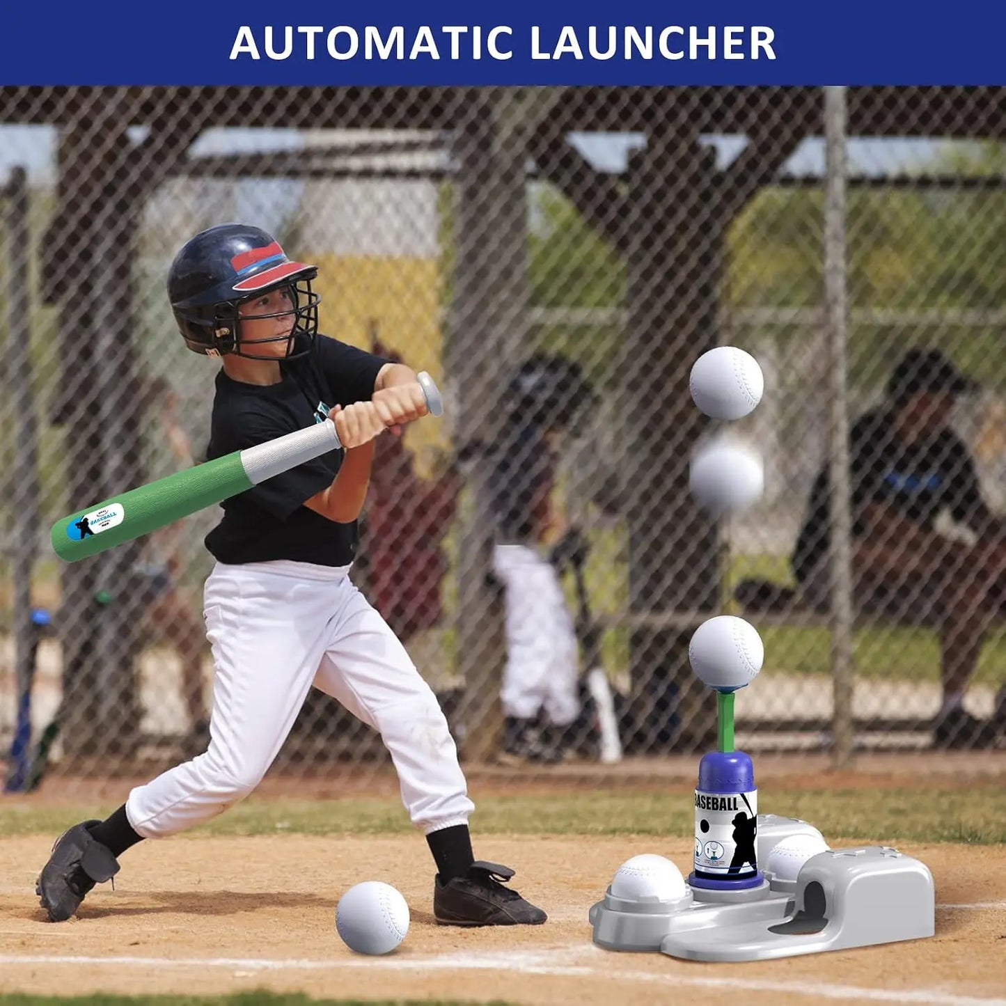 2 In 1 T Ball Set With Automatic Pitching Machine And Adjustable Tee