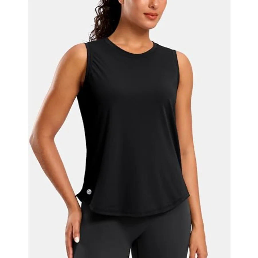 Womens Lightweight Bamboo Fiber Sleeveless Workout Top For Tennis Yoga Running