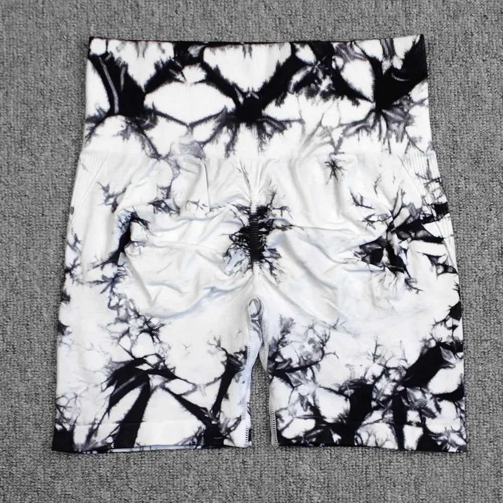 Womens Yoga Shorts Print Gym Running Workout Shorts Athletic Wear