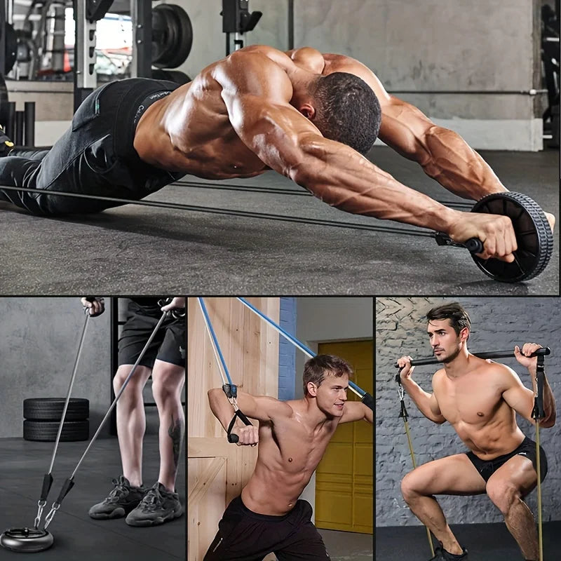 None Resistance Bands Set With Door Anchor Handles And Bag