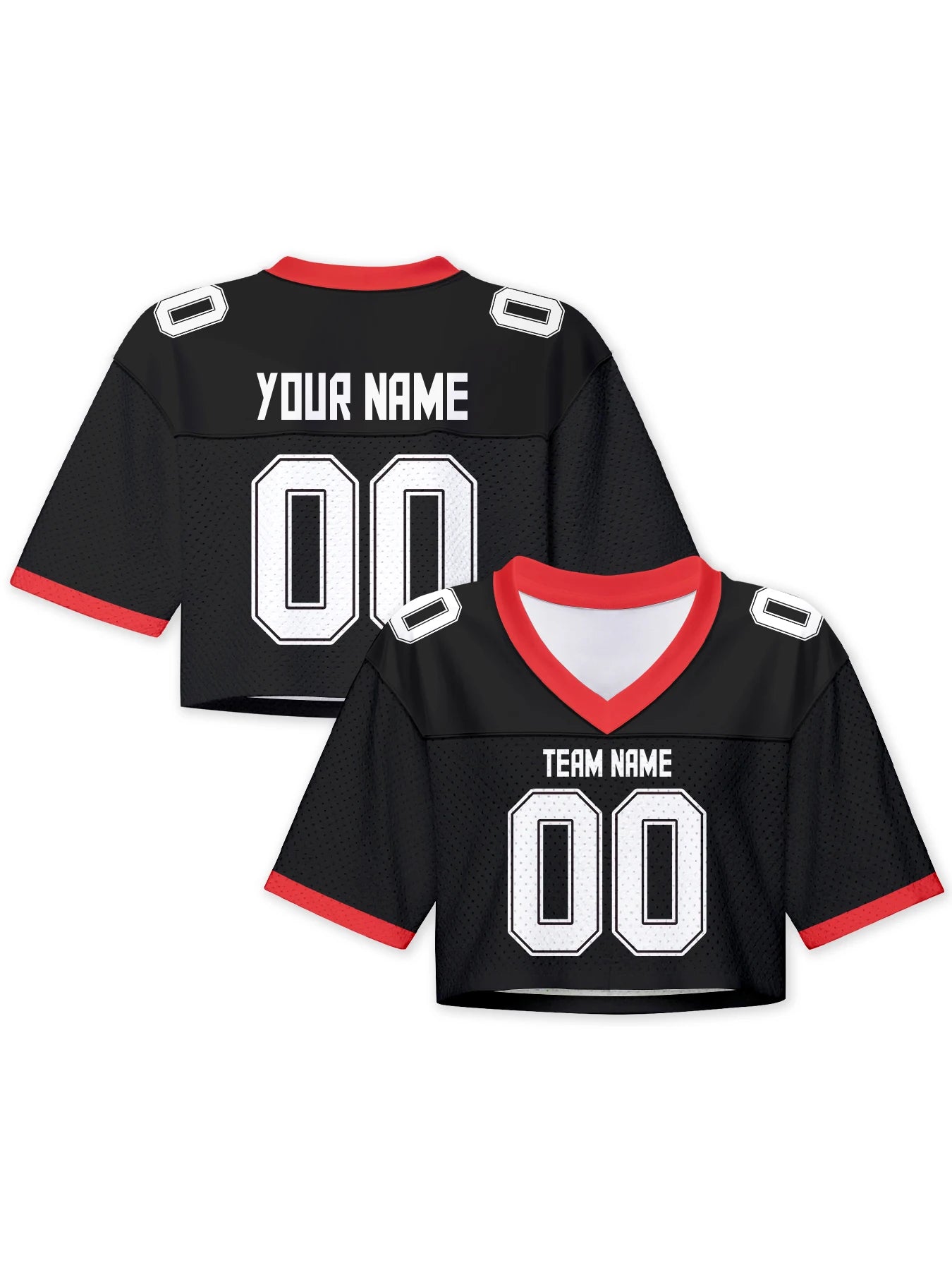 Custom American Football Jersey Crop Top for Women & Girls Plain Sporty Cropped Shirt Personalized Name Number Jerseys Fans Gift