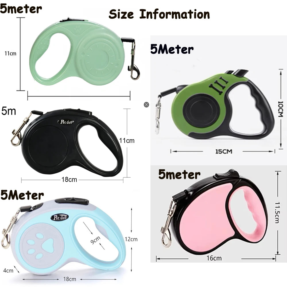 Retractable Nylon Dog Leash With ABS Case Heavy Duty